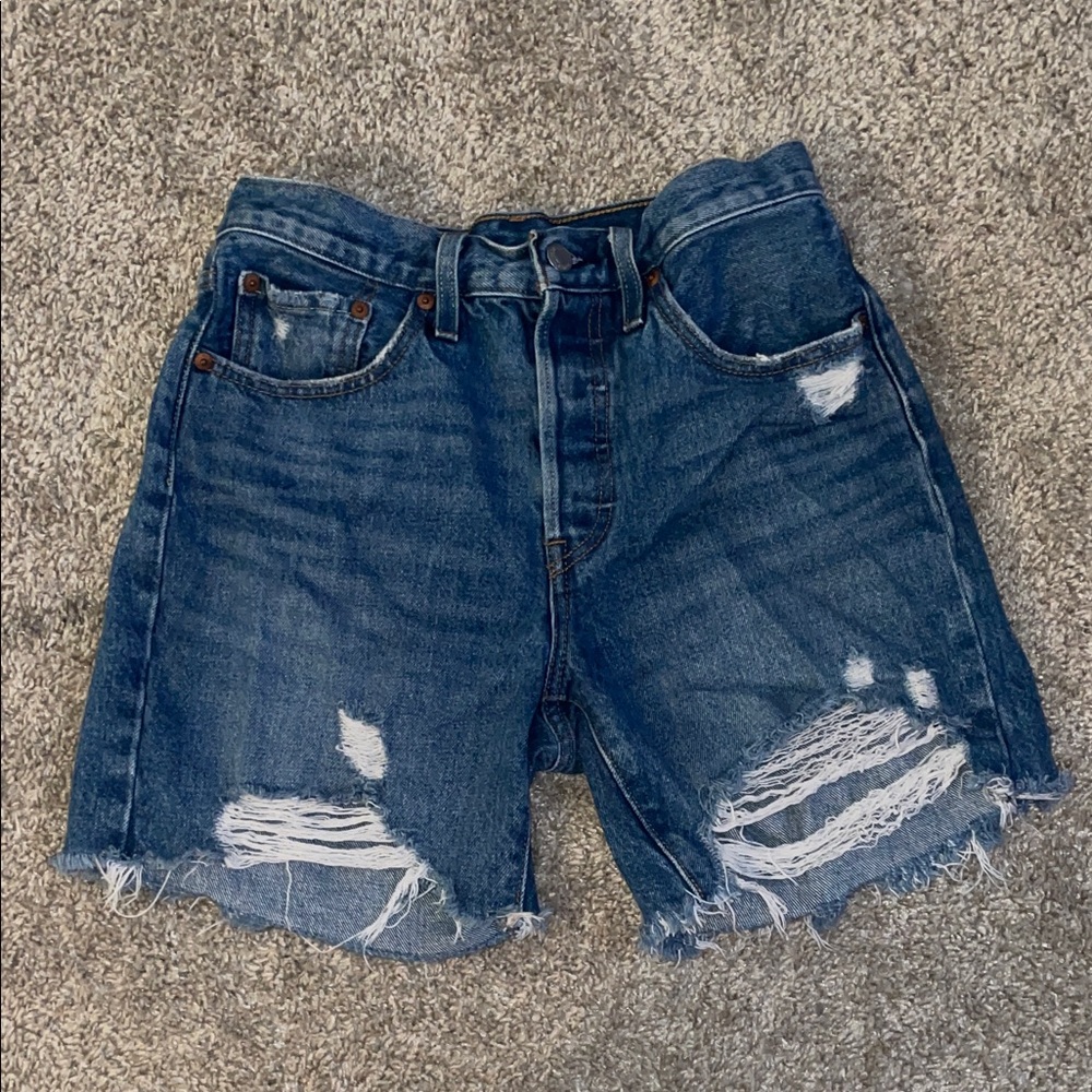 Levi’s Strauss Distressed High Waisted Denim Shorts